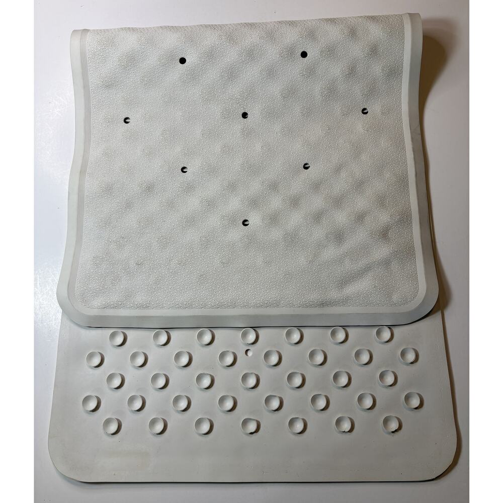 Non-Slip Bathtub Mat with Suction Cups - Washable Shower Mat (29 x 13, White) vn